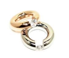 Edelstahl Damen Ring Spannring XL Ø 9mm Damen Fingerring Partnerring Rose Silber