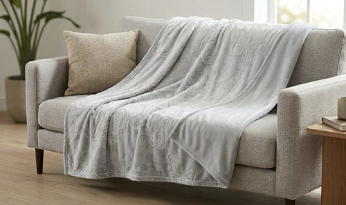 Luxus kuscheldecke hellgrau - luxus,