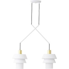 Brilliant Pendelleuchte Deckenlampe Göteborg Weiß modern Design max. 2 x 15W E27