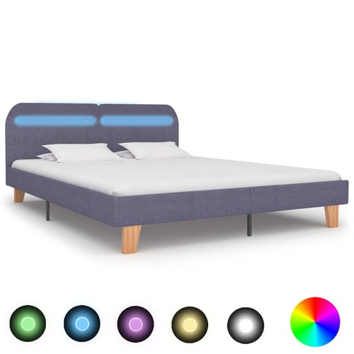 Polsterbett mit led stoff - polsterbett,