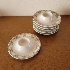 Eschenbach Service weiß grüne Ranke 6 Eierbecher