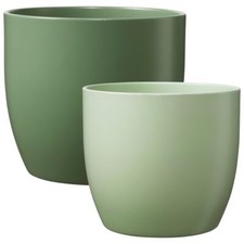 Keramik Blumentopf Pflanzkübel Übertopf Basel Lindgrün/Moosgrün 8-27 cm