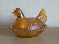 BUTTERHUHN Glasdose GLASHUHN DECKELDOSE irisierend VINTAGE