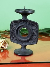 1 Kerzenständer Gußeisen schwarz mit Dorn