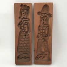 Geschnitzte Holzformen Frau Mann für Lebkuchen Spekulatius Marzipan 24,5 x 7 cm