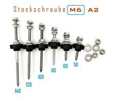 PV SOLAR Stockschraube M6x50 bis M6x180 Edelstahl A2 + Dichtung & Mutter