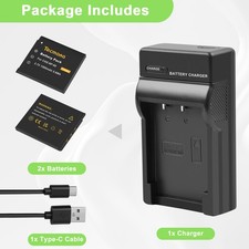 2x NP-60 NP60 Akkus für Casio EX-FS10 Z29 Z90 Z80BE Z9BK Z19 Z19BK  + Ladegerät
