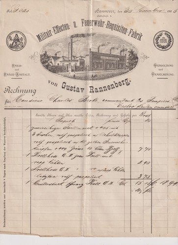Alte rechnung 1885 - rechnung,