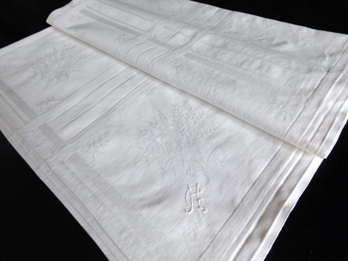Damast tischdecke weiss - damast,