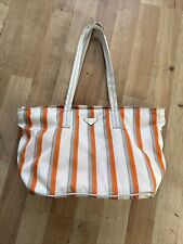 Vintage Prada Handtasche Weiß Orange Gestreift Made In Milan 