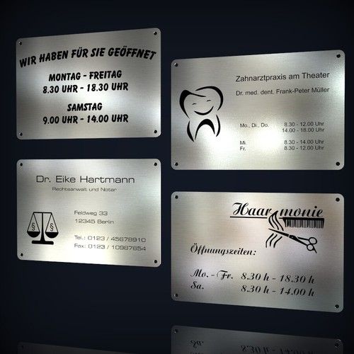 Edelstahl firmenschild mit - firmenschild,