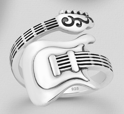 Sterling silber bypass gitarre - silber,
