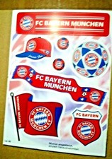 RARITÄT! DIN A 6 Aufkleberkarte Bayern München  8 Aufkleber Fussball Fanartikel