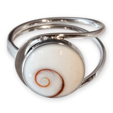 925 Silber Finger-Ring Muschel Stein Paua Perlmutt Abalone Koralle Abalone Damen