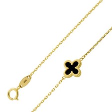 Onyx Kleeblatt Armband