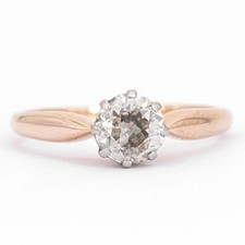 Gr. 53 - Antiker Solitaire Altschliff-Diamant 0,90 ct. Gold 585/14K Damenring