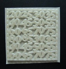 Wachs Wachsornamente Jubiläumszahlen perlmut 7 x 7 cm Jittenmeier