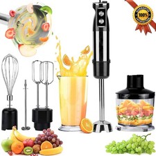 6 in 1 Stabmixer 12 Speeds Pürierstab Quirl Küchenmaschine für Salate und Teig