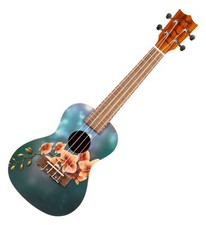 B-WARE Flight AUC-33 Konzert Ukulele Art Serie Orchid Design Mahagoni Tasche