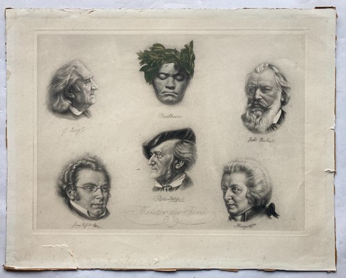 Radierung musiker mozart - radierung,