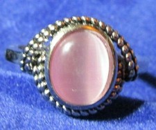 silberner Ring mit rosa Stein