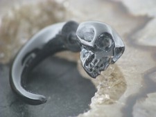 Ohrringe Creolen HORN FAKE Dehnsichel DEHNPIERCING Totenkopf Skull Diablo Surfer