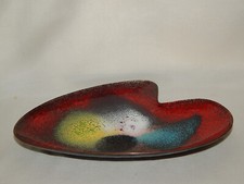 Emaille Space age Schale emailliert abstrakter Dekor organische Form