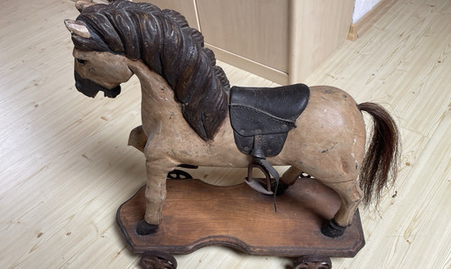 Deko holzpferd vintage echte - vintage,,