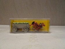 Preiser 473, Pferdegespann mit Wagen + Rübenladung,  HO, NEU, TOP