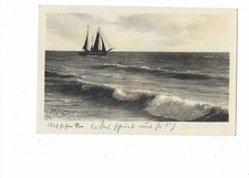 S524 AK Auf hoher See Segelschiff Nordsee Stempel Büsum  gelaufen 1943