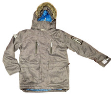 XS EXES Kinder Winterjacke Jungen Skijacke Wasser/Winddicht Grau Gr. 152/158