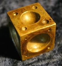 Würfelanke Messing Dapping-Block - altes Werkzeug zur Schmuck Herstellung