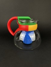 Geldo Teekanne im Memphis Style 80er 90er Stil Glaskanne bunte Kanne 1,5 L