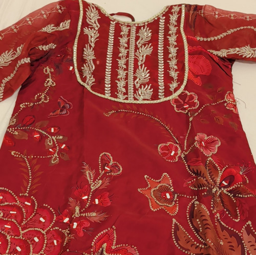 Sharara rot gold organza - sharara,, gold,