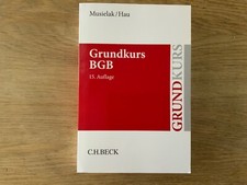 Grundkurs BGB Musielak / Hau  Verlag C.H.Beck 15. Auflage