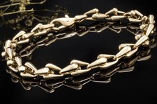 Cartier Armband massiv mit Gliedern und Karabiner in 750er Gelbgold Schmuck