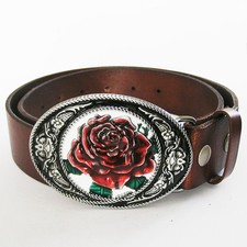 Rockabilly Biker Damen Rose Gürtelschnalle Rosenmotiv Belt Buckle *196 .