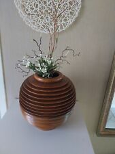 Landhaus Vase Gefäß für Trockenblumen Holz Deko selten Blumentopf