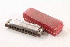 alte Hohner "Piccolo" Mundharmonika Deutschland 1937 Etui Vintage