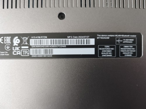 Acer aspire a15 41m r72m - acer, a15-41m-r72m