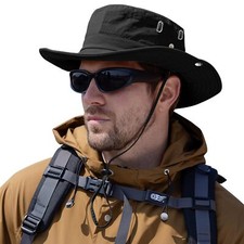 Sonnenhut Herren SafariHut Sommer Outdoor Fischerhut Faltbar Wanderhut UV Schutz