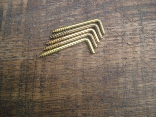 Messing haken schrauben - 5x,