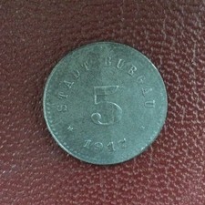 NOTGELD BURGAU 5 PFENNIG 1917 # OBERBAYERN # F. 67.2 !! # KRIEGSGELD