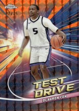 De'Aaron Fox - 2024-25 Topps Chrome - Numbered /25 - Test Drive - Orange