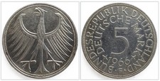 BRD 5 Deutsche Mark 1966 F