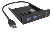 ICY BOX IB-HUB1419-I3 Frontplatte 3,5" Einschub USB HUB Kartenleser 61169 B-Ware