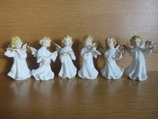 6 Weihnachtsengel Engelkapelle Engel Banjo Triangel Weihnachten Porzellanfigur