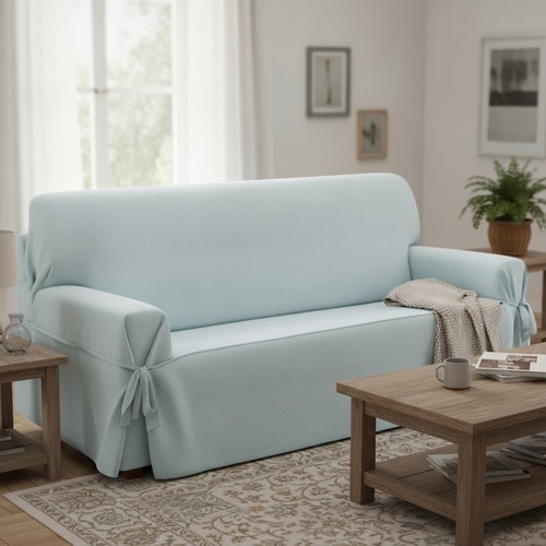 Sofabezug baumwolle aquamarin - sofabezug,