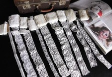 KONVOLUT ALTE SPITZEN WEISS WINTERWEISS NÄHEN BASTELN SHABBY CHIC (1)