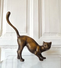 Große alte bronze katze - große,